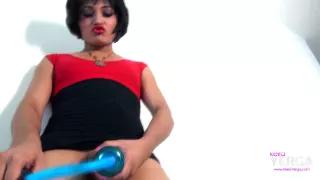 PLaying with a blue cock pump