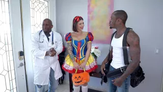 Ivy Lebelle goes trick or treating for double penetration - BangTrickery
