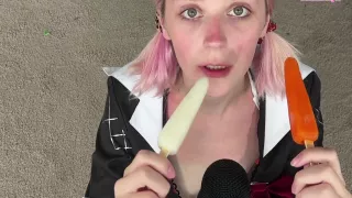 Asmr- Popsicle Sucking With Schoolgirl