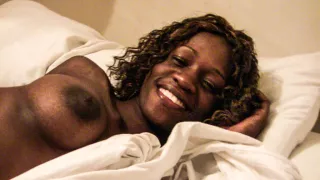 Skinny Zulu Petite Teen Cheerfully About To Ride A Big White Cock