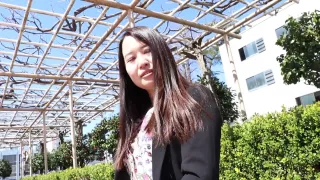 She has a lovely smile and drowns in pleasure with a bed