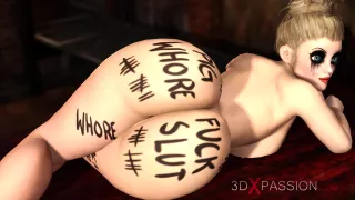 Blonde anal whore can't get enough black cock up her big booty hole