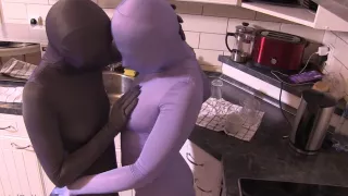 Zentai Fun In The Kitchen - Watch4Fetish