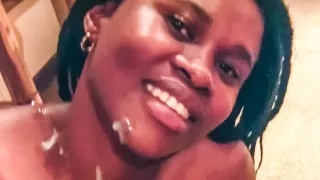 South african teen ebony waitress gets heavy cumshot facial