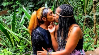 African festival outdoor lesbian makeout after the molly hits