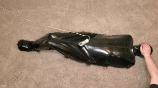 Sexy Humiliation Slut Is Made To Cum In A Total Sensory Deprivation Latexsack With Breath Play