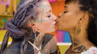 Dark Teen Gets Dominated And Squirted On - Femdom Strap-On Fucking