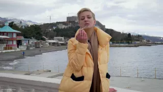 Short Cut Hair Blonde Girl Is Smoking Two Cork Cigarettes