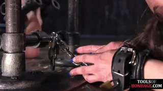 BDSM subject caned by her maledom in erotic bondage couple