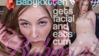 Naughty Little Girl Facialized Eats Stepdaddys Cum