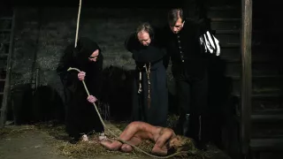 Blonde Witch Romina Endures BDSM Gang Bang & Rope Suspension