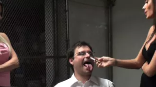 Lesbian femdom mistresses and their new slaves