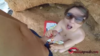 Miriam Prado - Real Amateur Couple Fucking On Public Beach