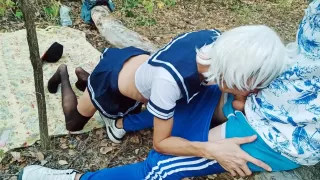 Sissy Loves Sucking Big Uncut Cock In Public