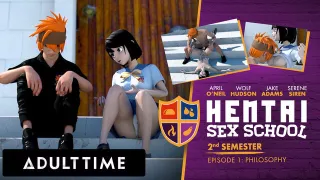 ADULT TIME - Hentai Babe Talks Her Study Buddy Through An Intimate Pussy Creampie