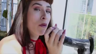 Loves Sucking Dildo At Windows With Alexa Scout