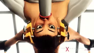 Sci-fi sex cyborg fucks hard a hot brunette in the restricted area