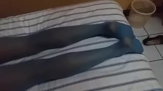 Sexy girl in thigh high blue