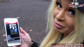 german blonde fitness babe pick up a student for porn casting and he fail - very funny