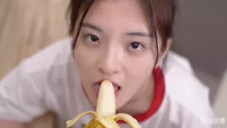 Hot Asian brunette with small tits and glasses is getting fucked in a doggy- style position