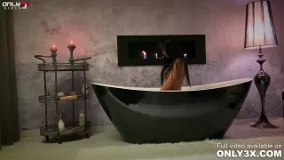 Classy Shalina Devine romantic anal toying at the bathtub by Only3x