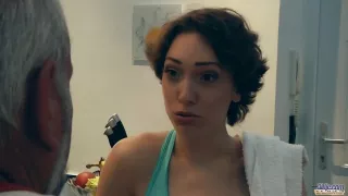 Elderly guy is fucking a fresh teen brunette and getting amazing blowjobs from her, just for fun