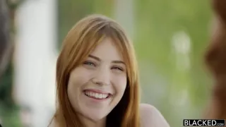 Two Redheads Share Big Black Cock