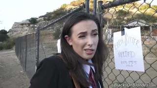 Racy babes are having a threesome with a black guy in the middle of the night