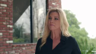 Gorgeous blonde woman is getting banged on the couch, in the middle of a nice day