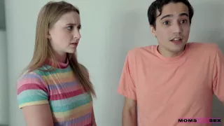 Hot mommy is giving sex advices to her step- son and his girlfriend, during a threesome