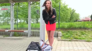 Nicolette Noir is fucking a stranger in his car, in the middle of the day