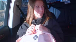 Pick-up In The Car Fucks On Camera And Takes Blowjob From Russian Slut