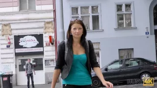 HUNT4K. Cute young babe with nice natural breasts makes hunter happy