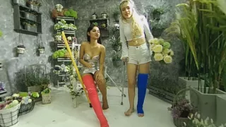 2 Girls With Long Cast Leg Visit A Flower Store Part 1 - VRpussyVision