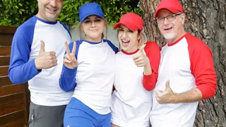 April Snow & Taylor Blake in Softball Diamond Daughter Dick Down - DaughterSwap