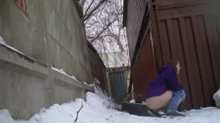 spy pissing russian teen in the nature