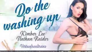 Kimber Lee,Nathan Raider in Do the washing-up - SexLikeReal Shemale