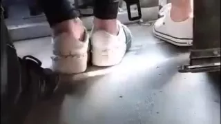 Candid trample in the bus