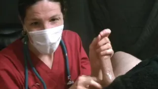 Angry Surgical Masked Lady Nurse Gives Handjob