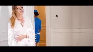 Bitchy blonde gets her pussy licked by a slender stewardess