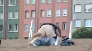 Voyeur films a couple fucking out in the open