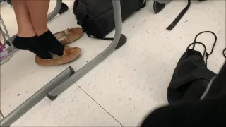 Candid spanish teen moccasins shoeplay