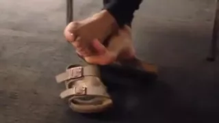 Abused shoeplay in library'