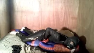 Gasmasked frogman takes off his black spandex to defeat spiderman