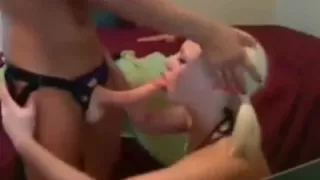 Extreme Deepthroat Teen Lesbian Throatfucks Strapon Facefuck on Webcam