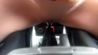 Wife fucks the gear stick