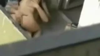 Couple fucking on the balcony