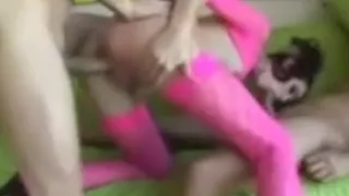 Skinny brunette sex in fencenets