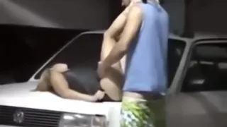 blonde fucked over car