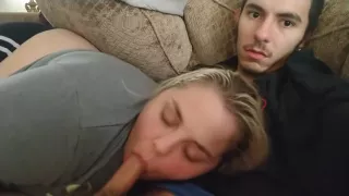 Brandi Lynne Sucking Baby Daddy's Cock